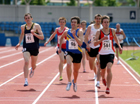 Nick Hooker (Leeds City AC) wins the senior 1500 metres, Northern Championships, Sport City, Manchester